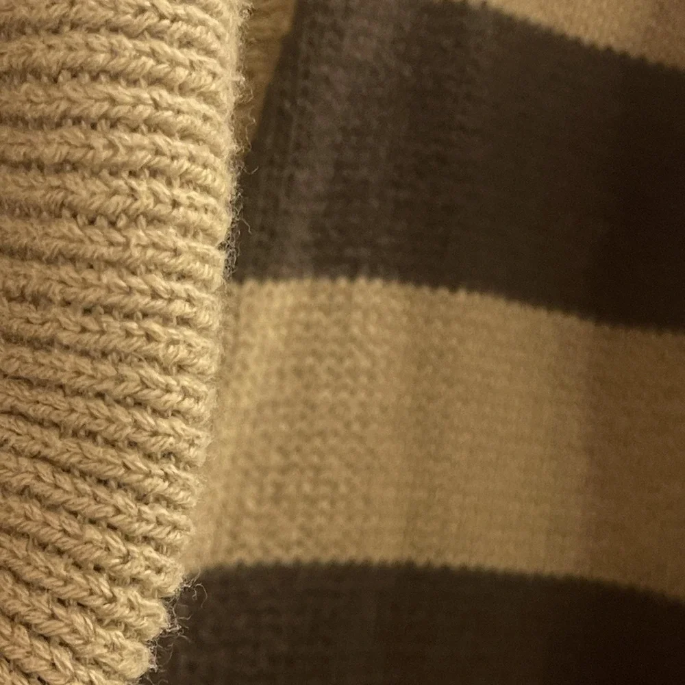 VTG Calvin Klein Jeans Sweater Women's XL Brown‎ Striped LONG Cowl Neck WGAGN36